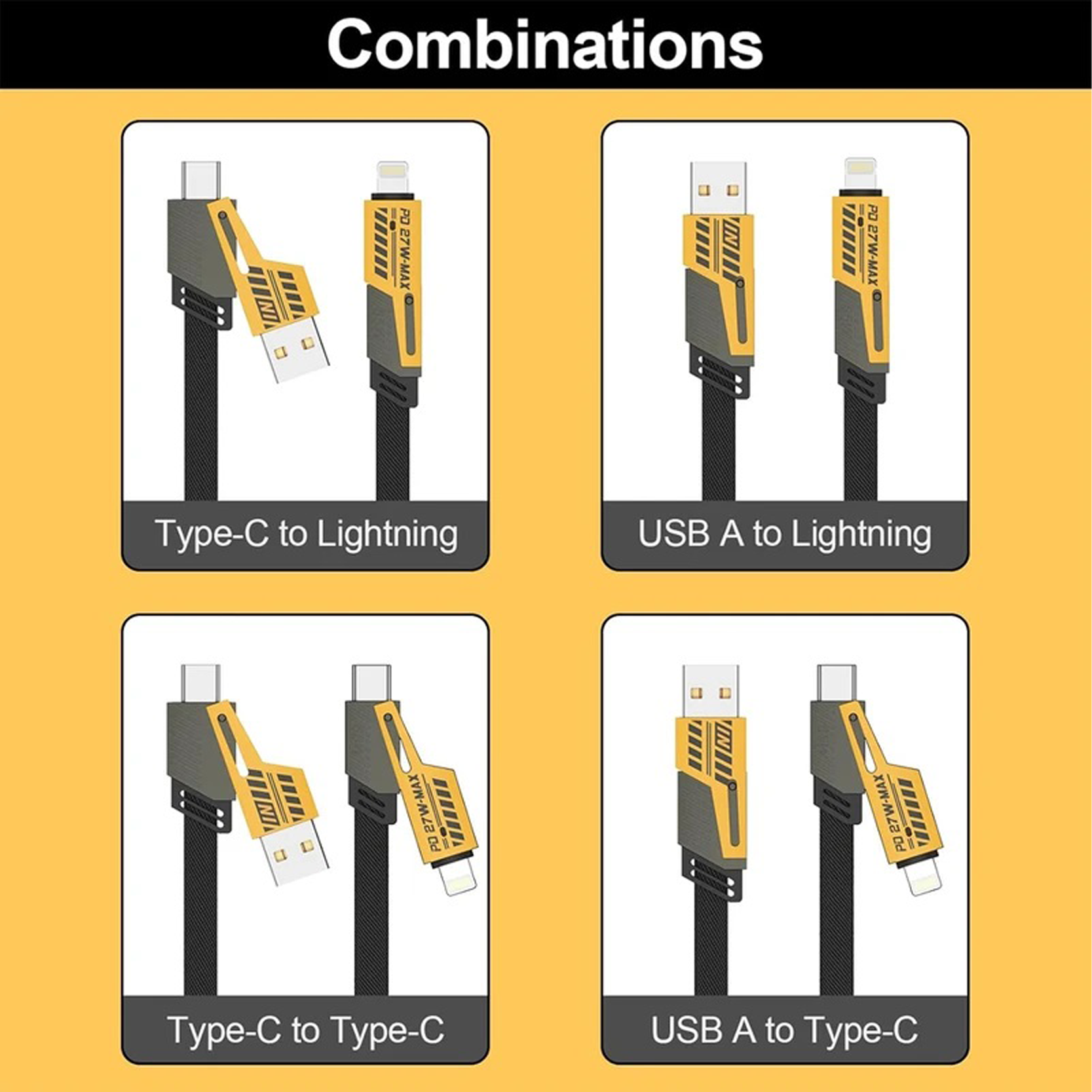 کابل تبدیل USB-C / لایتنینگ به USB/USB-C مدل BCM-21 طول 1 متر - تصویر 2