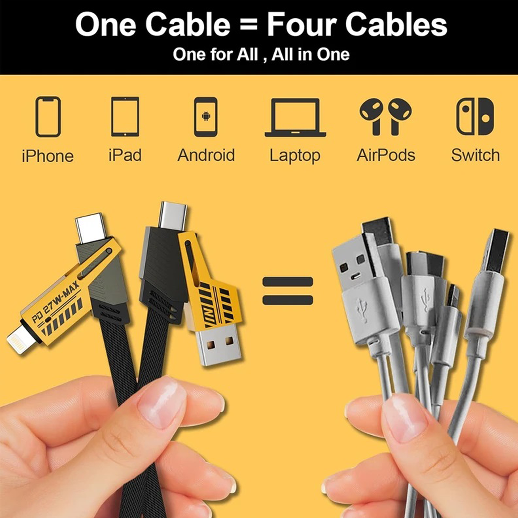 کابل تبدیل USB-C / لایتنینگ به USB/USB-C مدل BCM-21 طول 1 متر - تصویر 5