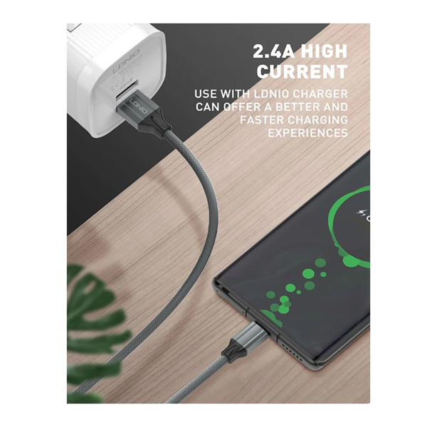 کابل تبدیل USB به USB-C الدینیو مدل LS441 طول 1 متر - تصویر 5