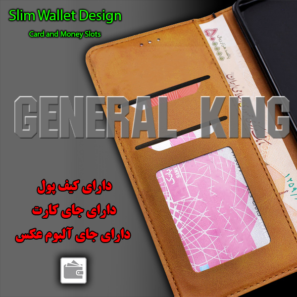 کیف کلاسوری ژنرال کینگ مدل GR-MGC21 برای گوشی شیائومی Redmi Note 14 4G به همراه بندآویز - تصویر 10